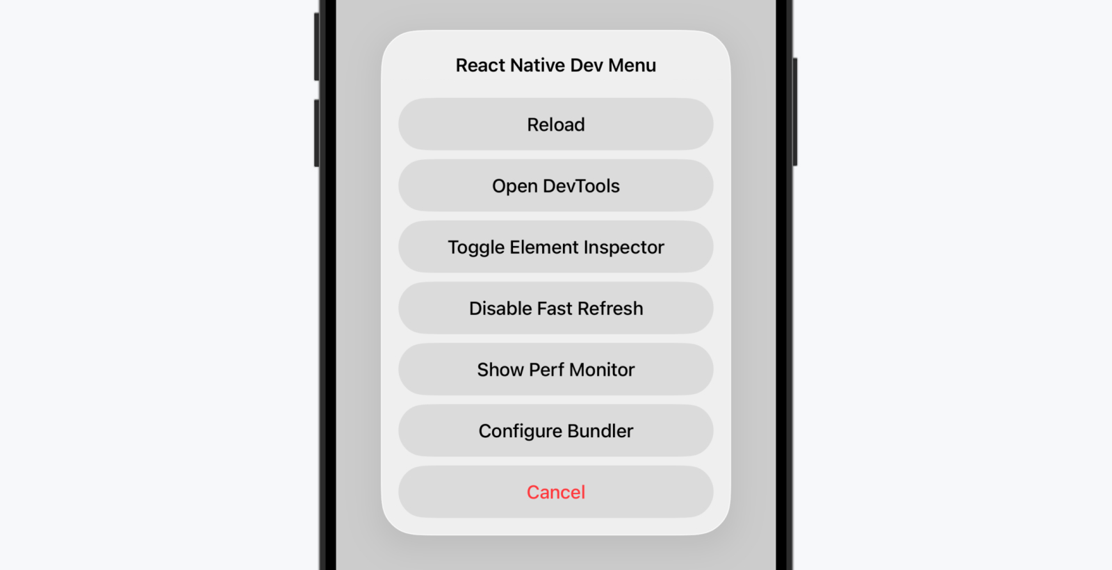 React Native 开发者菜单