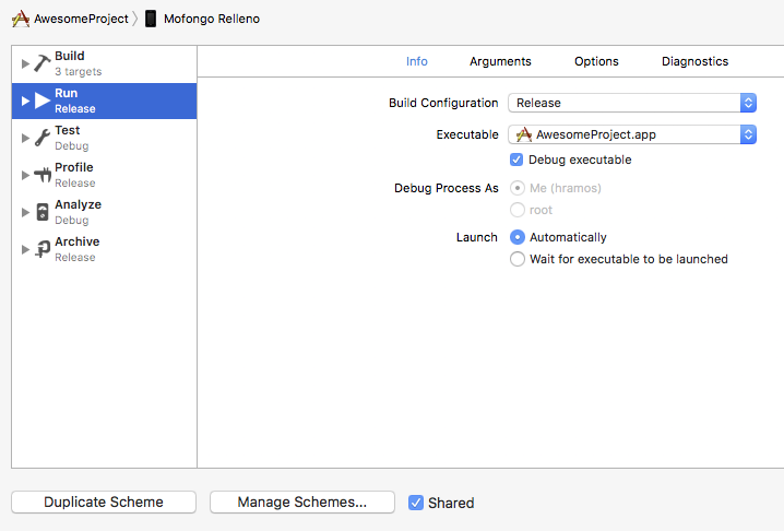 Xcode Release Scheme 配置